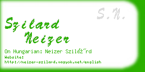 szilard neizer business card